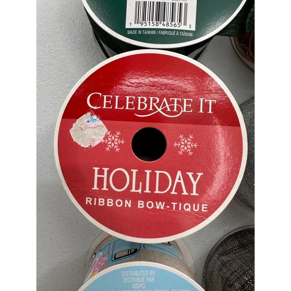 Holiday Ribbon Assortment Metallic Textured‎ Craft Supplies Bundle Christmas Lot